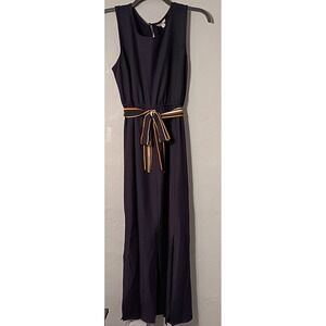 Cato established 1946 Navy Blue Faux Wrap Maxi‎ Dress size XLP Tie Waist Boho
